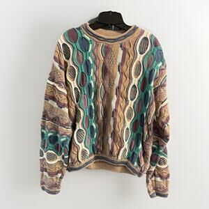 Vintage Tundra Canada Men’s Coogi Style Sweater L 90s Hip Hop 3D Knit